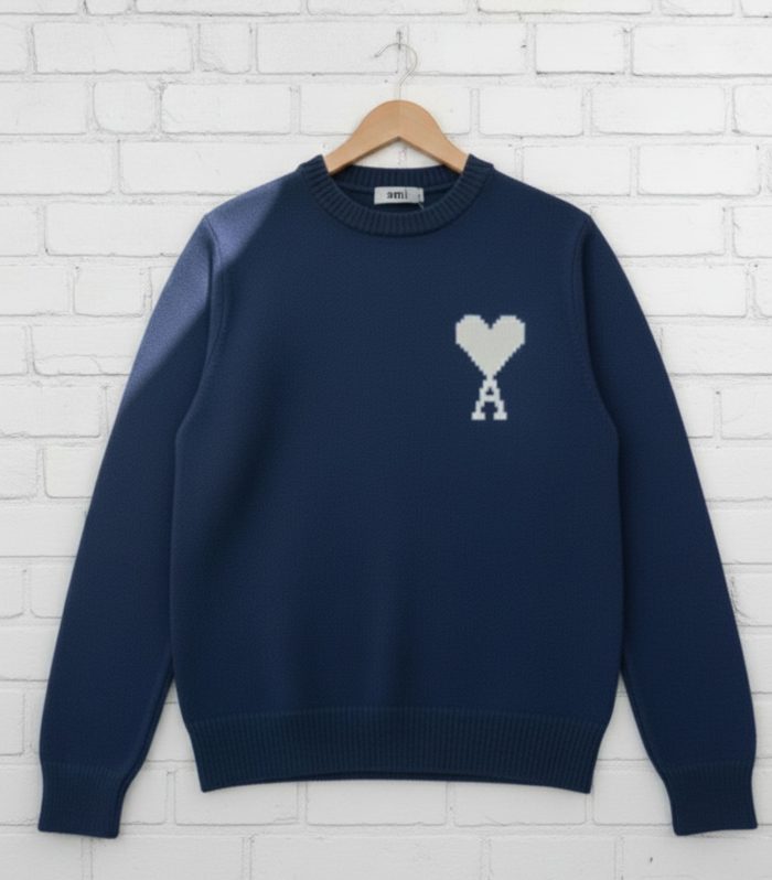 Ami Paris crew neck Navy Blue