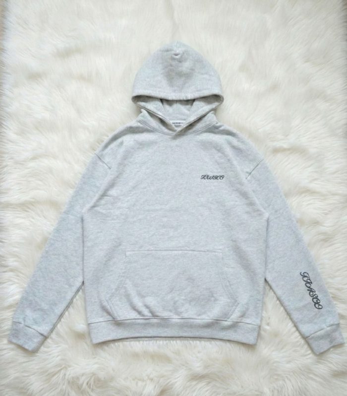 FIASCO AMBROIDERY OVERSOZED CROPPED HOODIE ASH