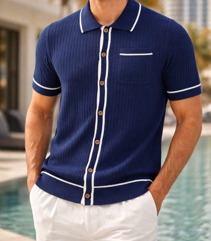 Premium A grade stripe shirt Navy blue