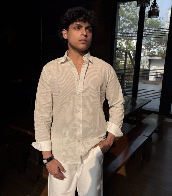 Old Money contrast shirt Light Green