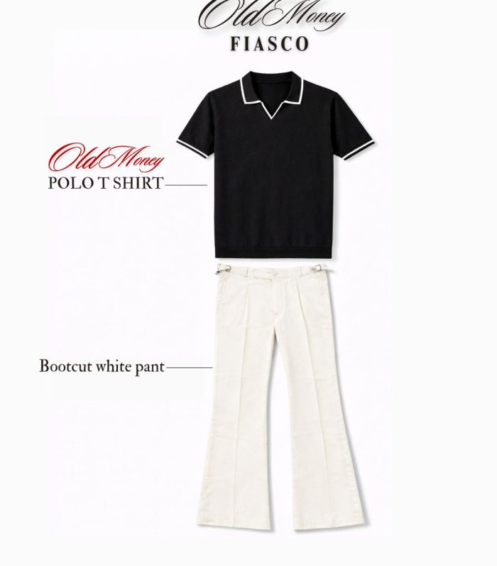 Bootcut formal and old money t shirt combo black