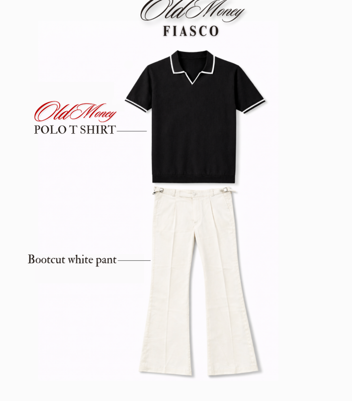 Bootcut formal and old money t shirt combo black