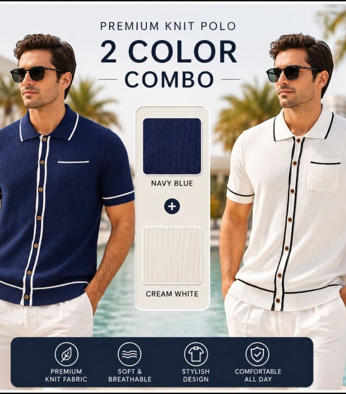Premium A grade stripe shirt combo (white+navy)