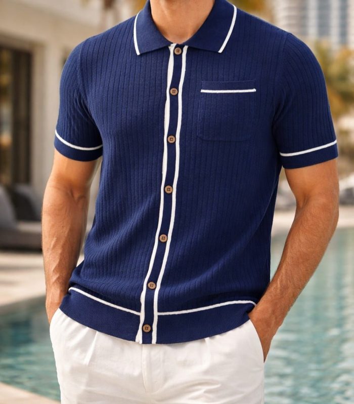 Premium A grade stripe shirt Navy blue