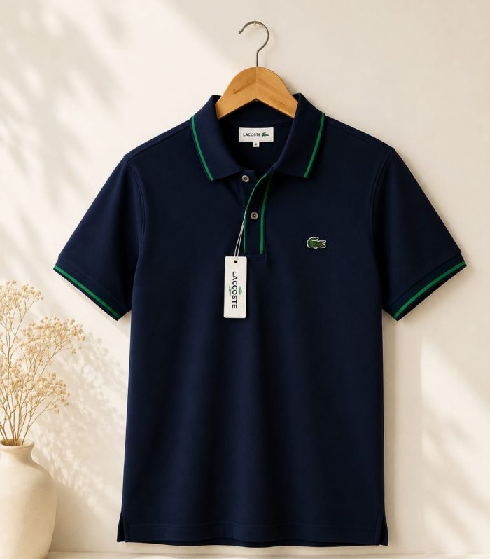 Premium 100% cotton Lacoste polo Navy blue