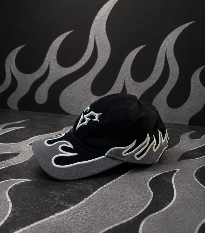 Embroidered Cap Black & Ash Contrast ( SIZE ADJUSTABLE )
