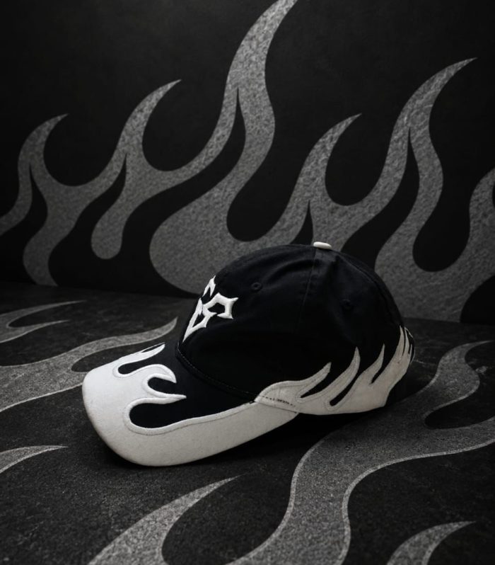Embroidered Cap White & Black Contrast ( SIZE ADJUSTABLE )